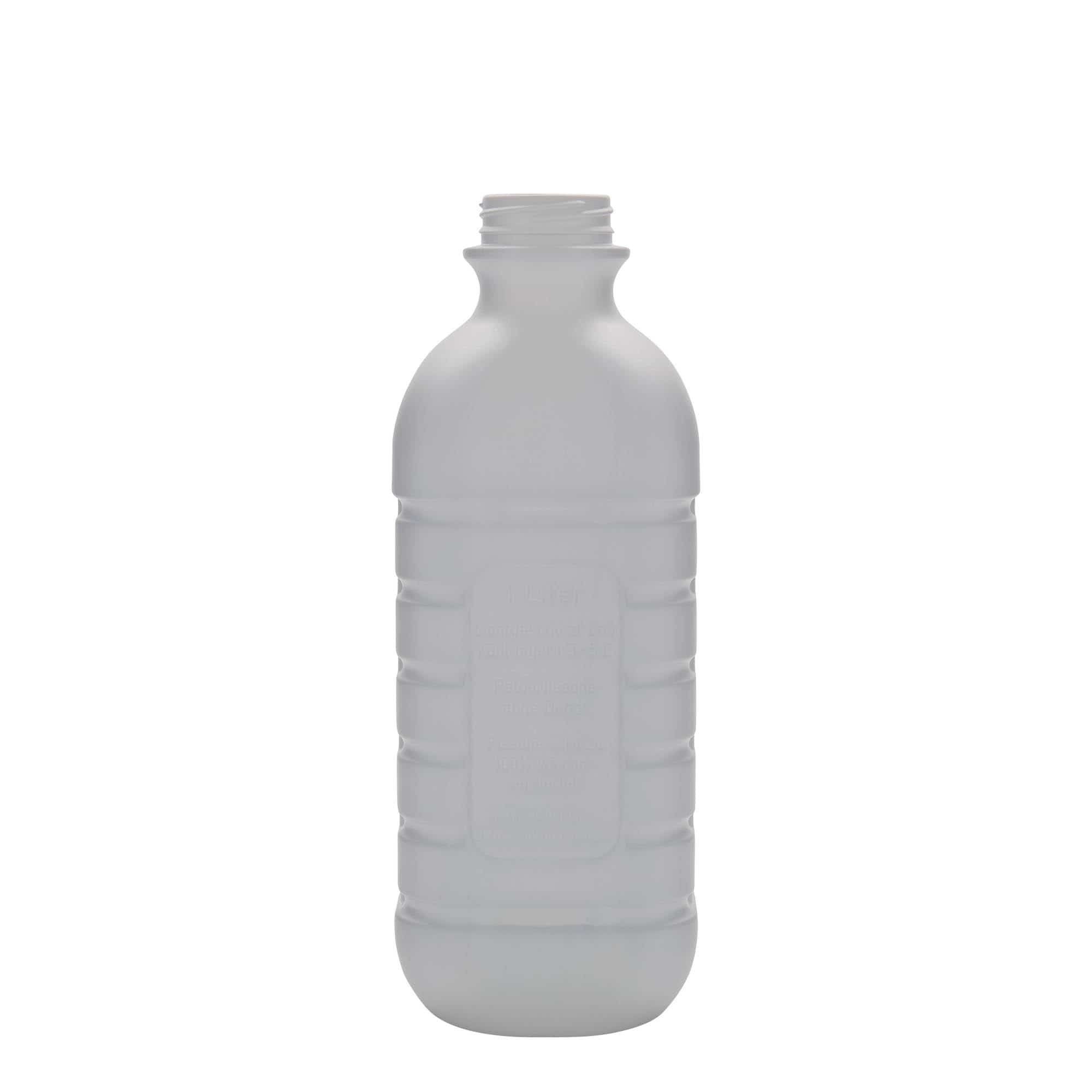 1000 ml butelis su dozatoriumi „Securibox“, PP plastikas, baltos spalvos, uždaromas: PEHD40