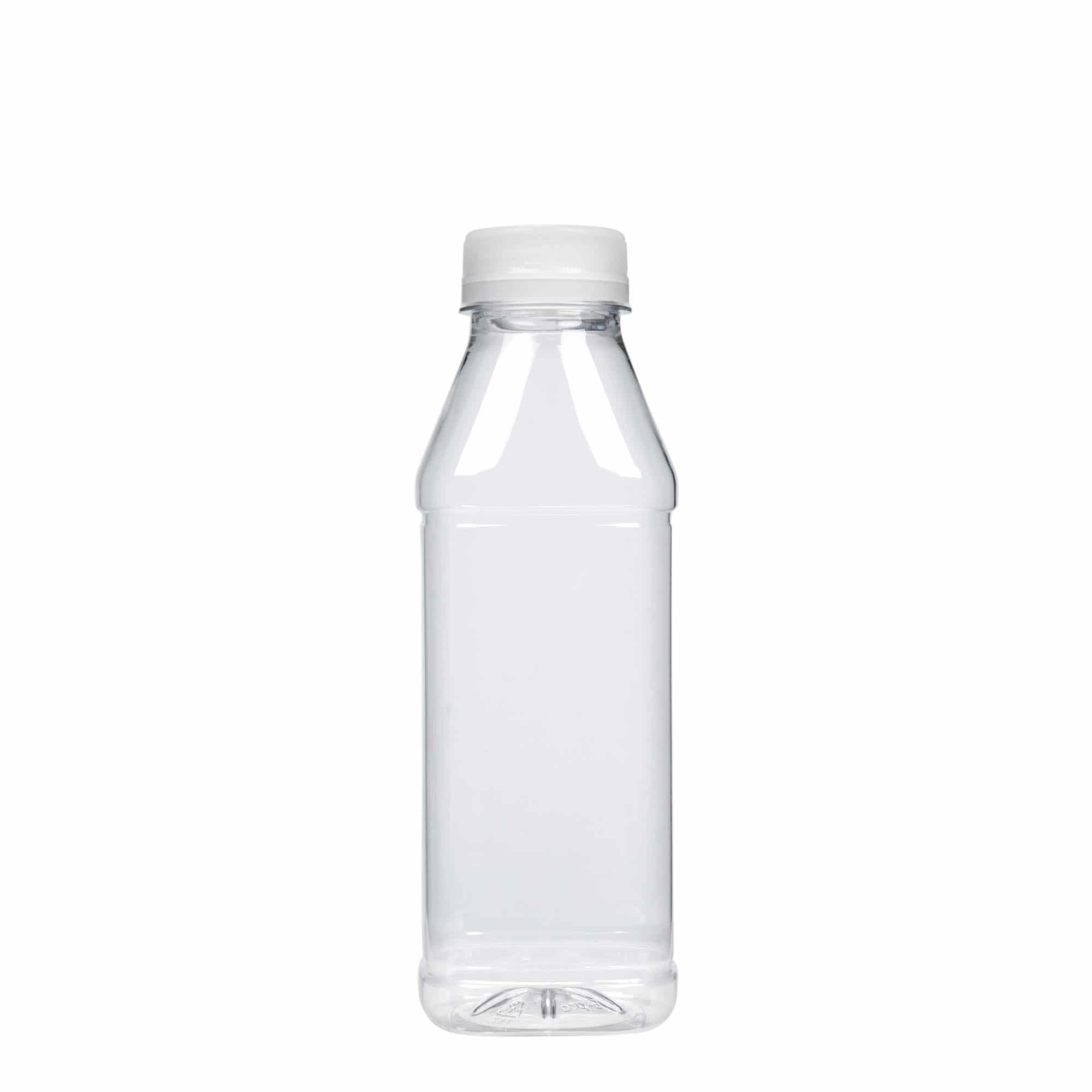 500 ml PET butelis „Milk and Juice Carré“, kvadrato formos, plastikas, uždaromas: 38 mm