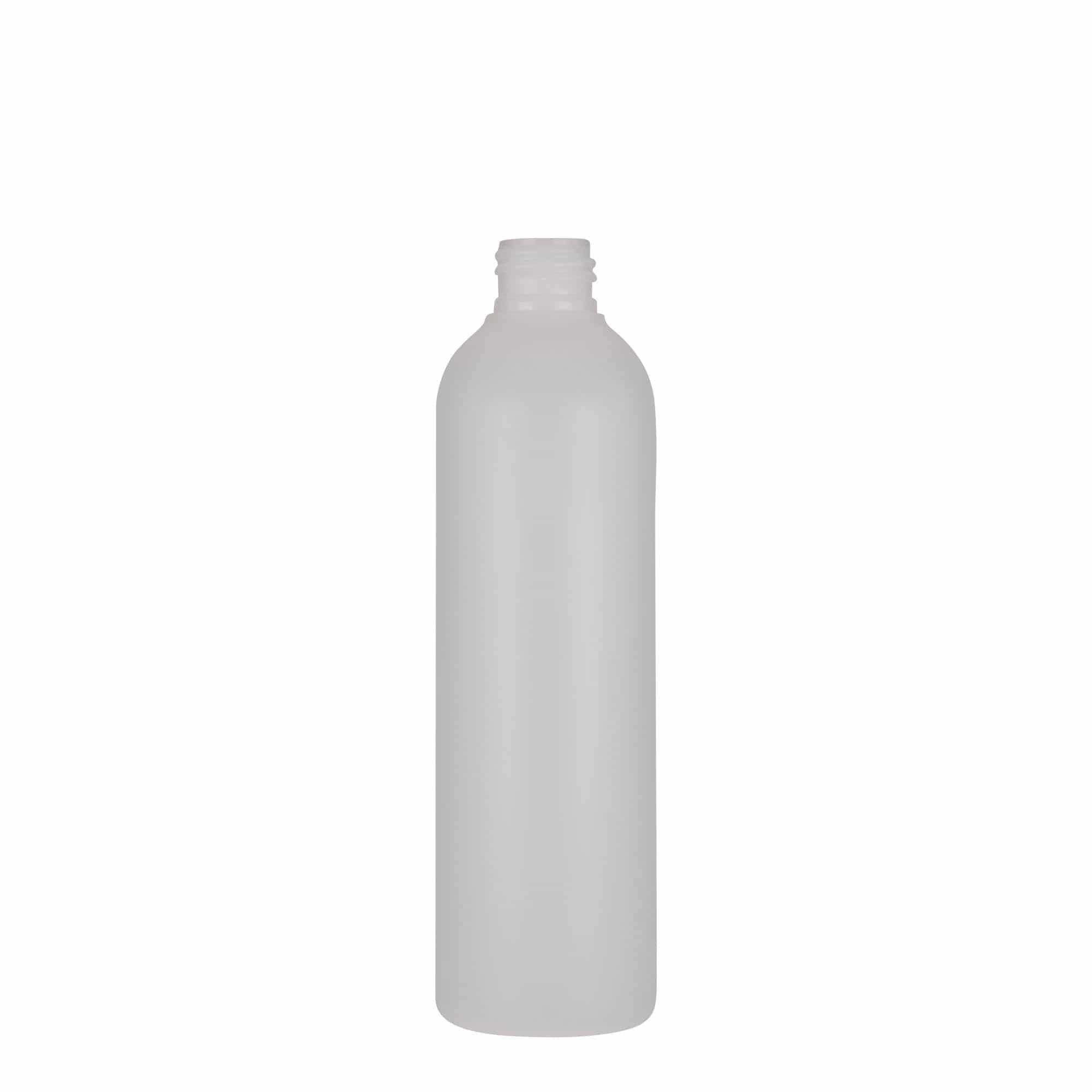 250 ml plastikinis butelis „Tuffy“, HDPE, kreminės spalvos, uždaromas: GPI 24/410