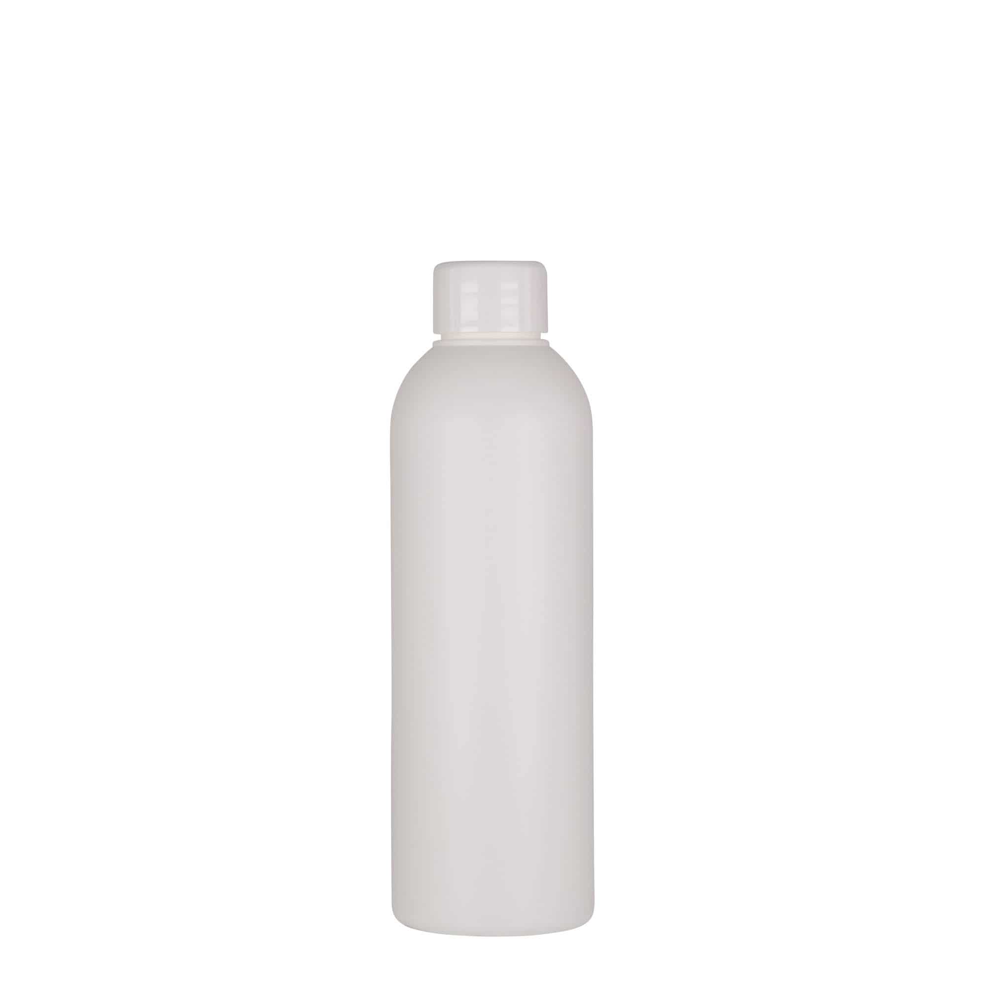 200 ml plastikinis butelis „Tuffy“, HDPE, baltos spalvos, uždaromas: GPI 24/410