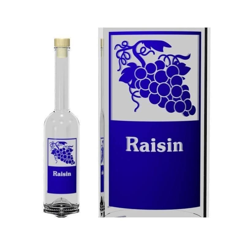 500 ml stiklo butelis „Opera“, motyvas: „Raisin“, uždaromas: Kamščiu