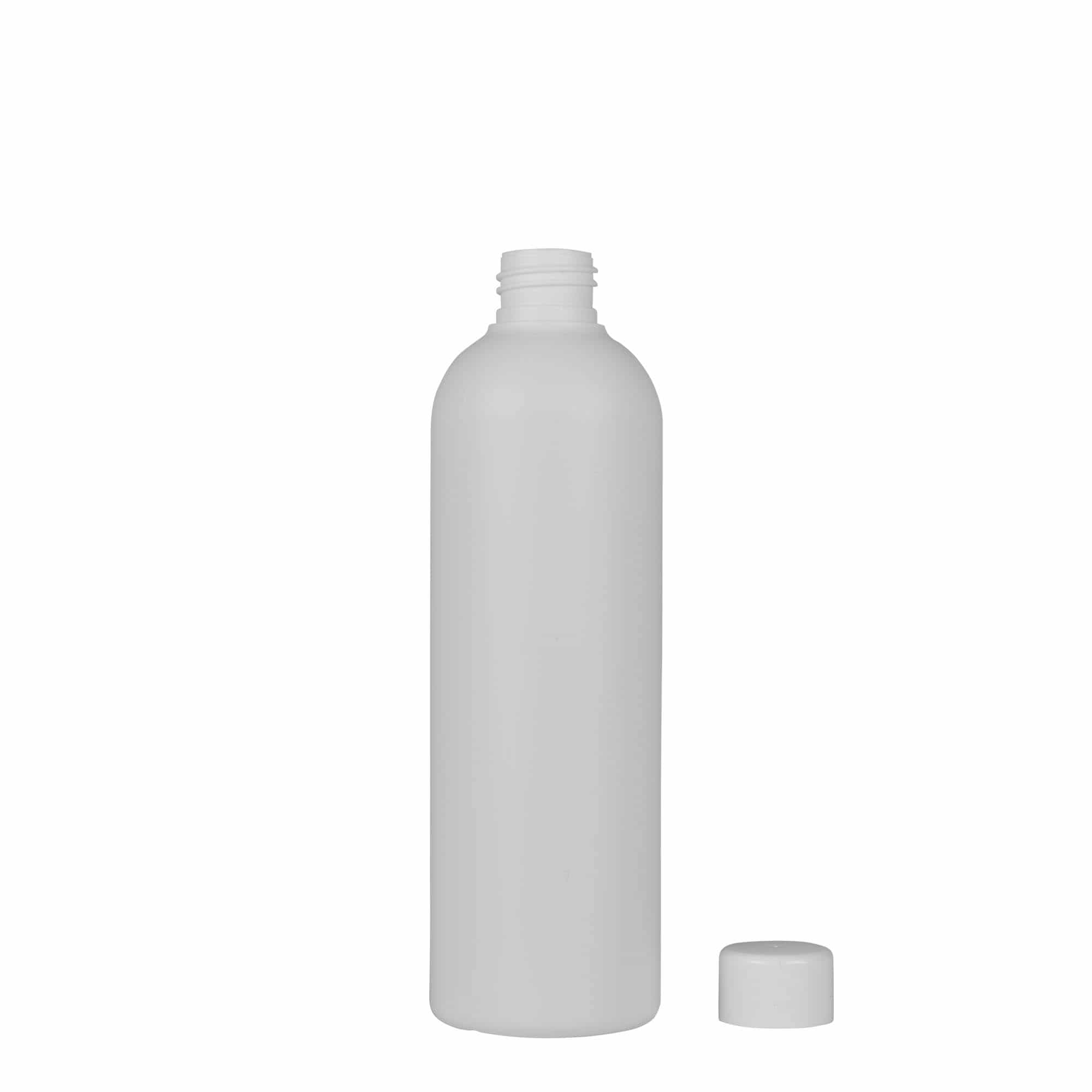 300 ml plastikinis butelis „Tuffy“, HDPE, baltos spalvos, uždaromas: GPI 24/410