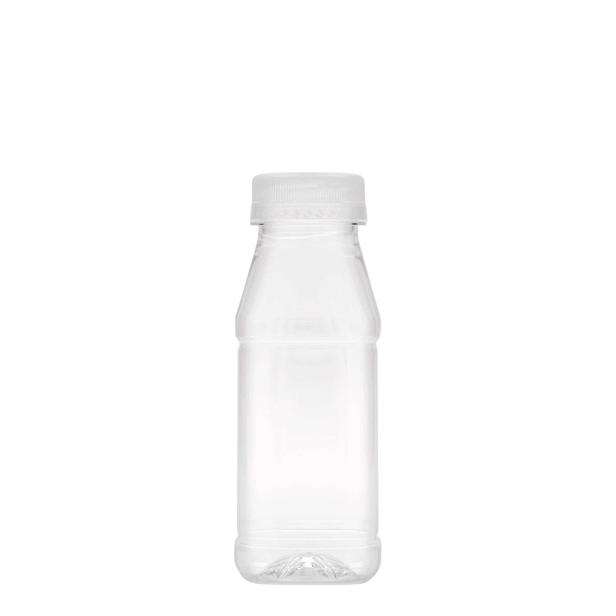 250 ml PET butelis „Milk and Juice Carré“, kvadrato formos, plastikas, uždaromas: 38 mm