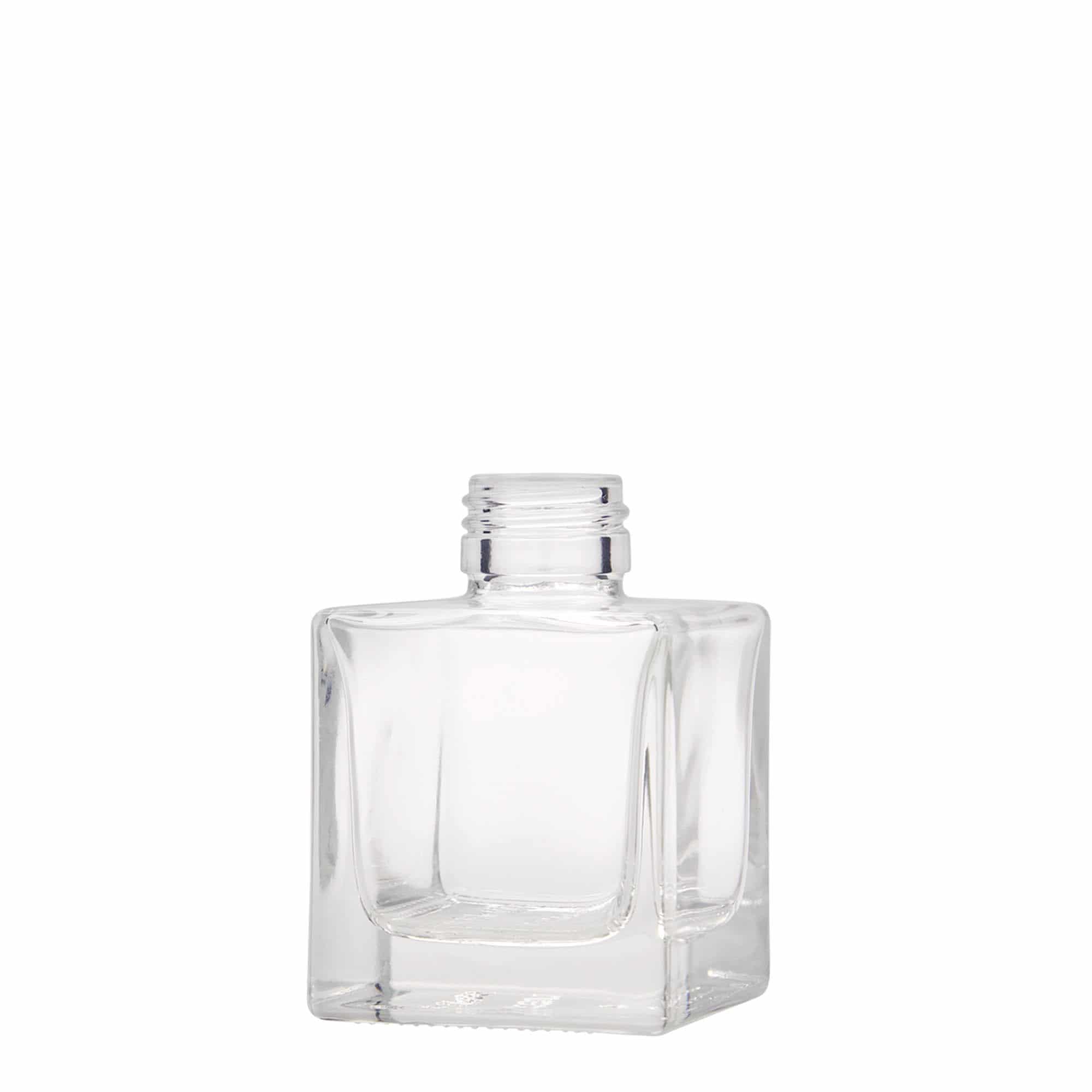 100 ml stiklo butelis „Cube“, kvadrato formos, uždaromas: PP 28