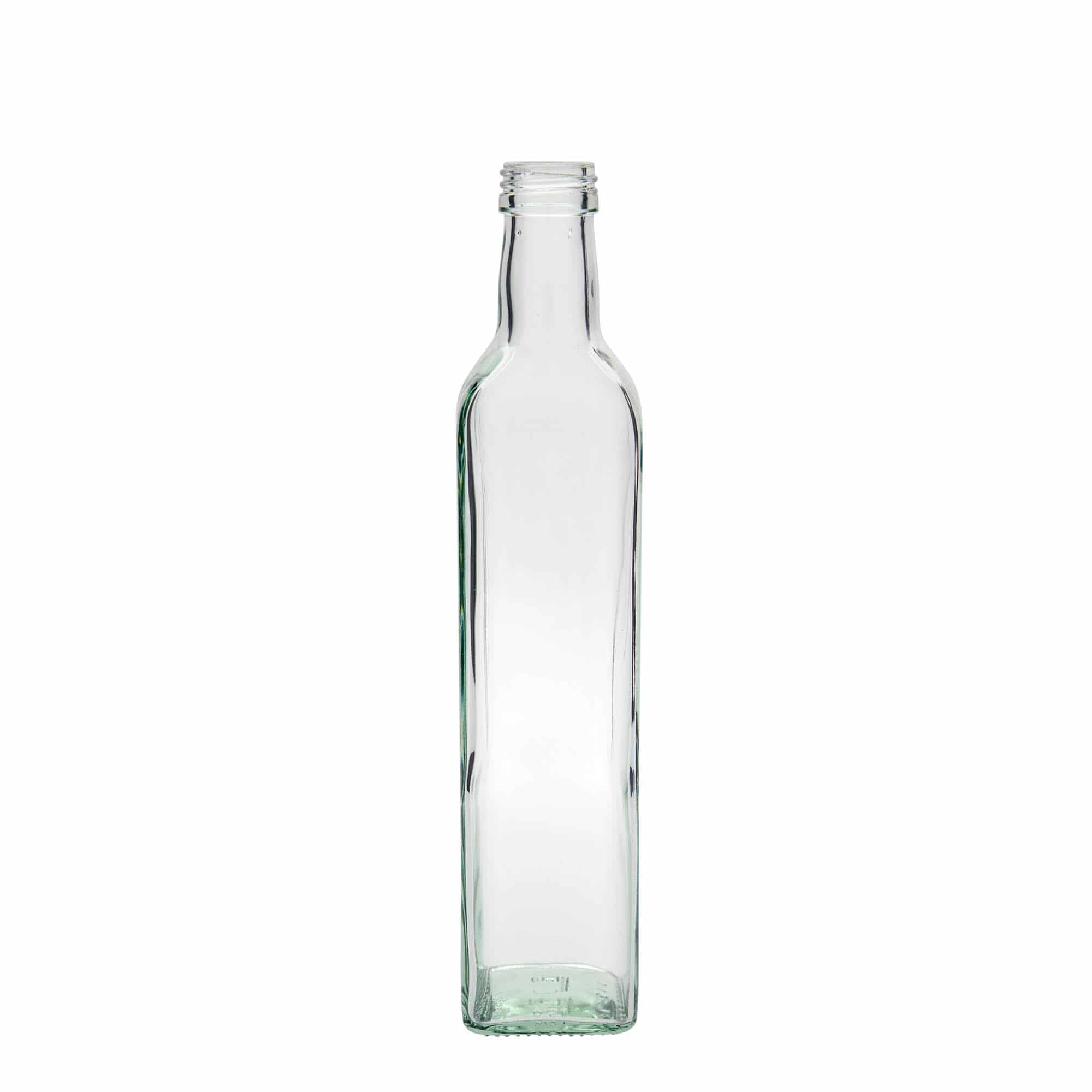 500 ml stiklo butelis „Marasca“, kvadrato formos, uždaromas: PP 31,5