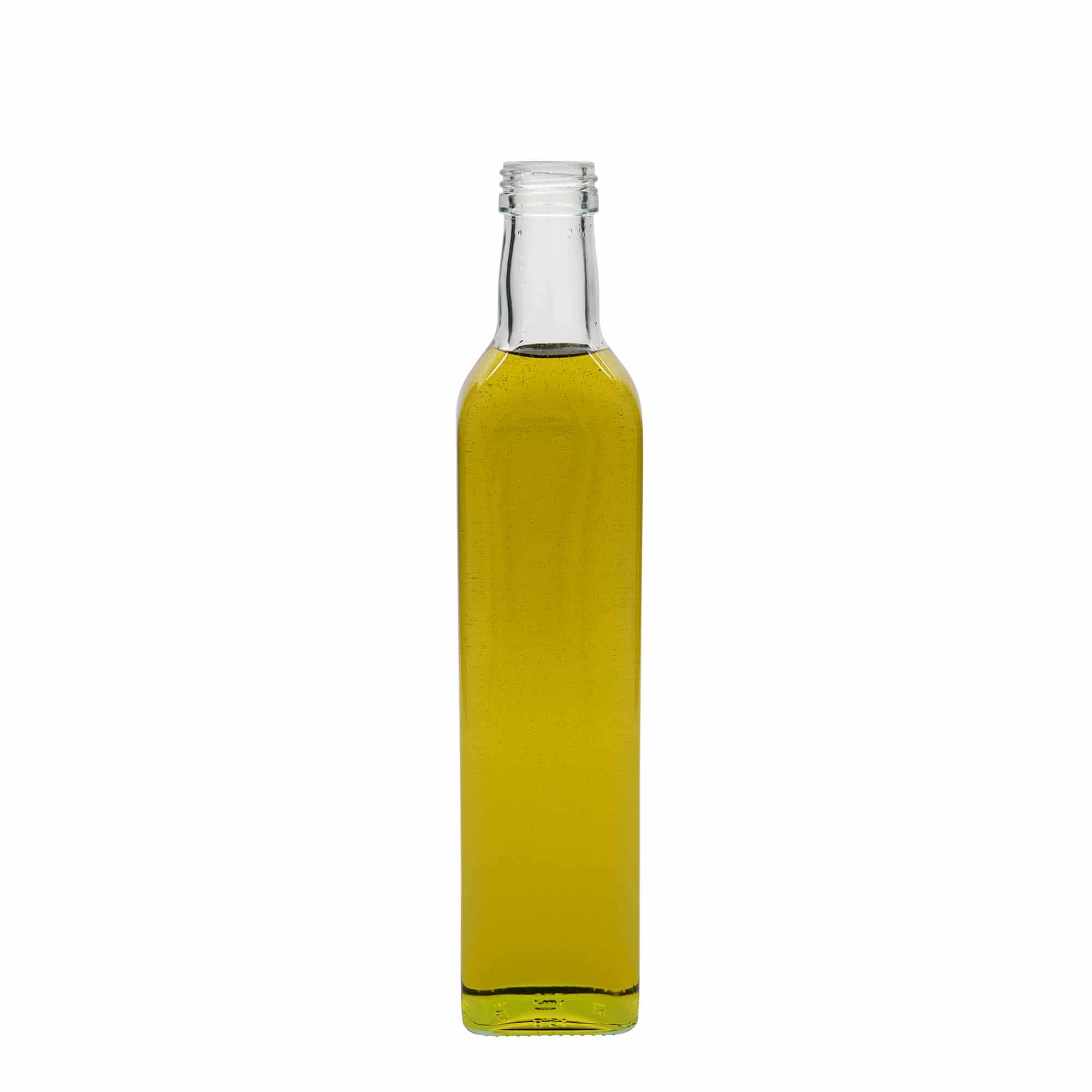 500 ml stiklo butelis „Marasca“, kvadrato formos, uždaromas: PP 31,5