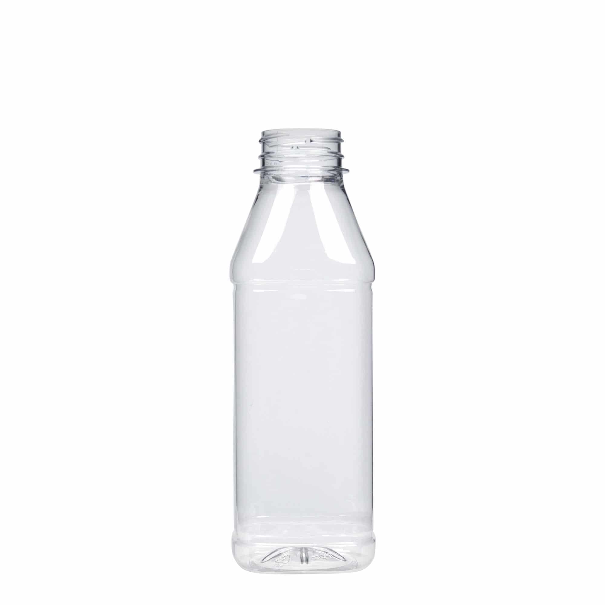 500 ml PET butelis „Milk and Juice Carré“, kvadrato formos, plastikas, uždaromas: 38 mm