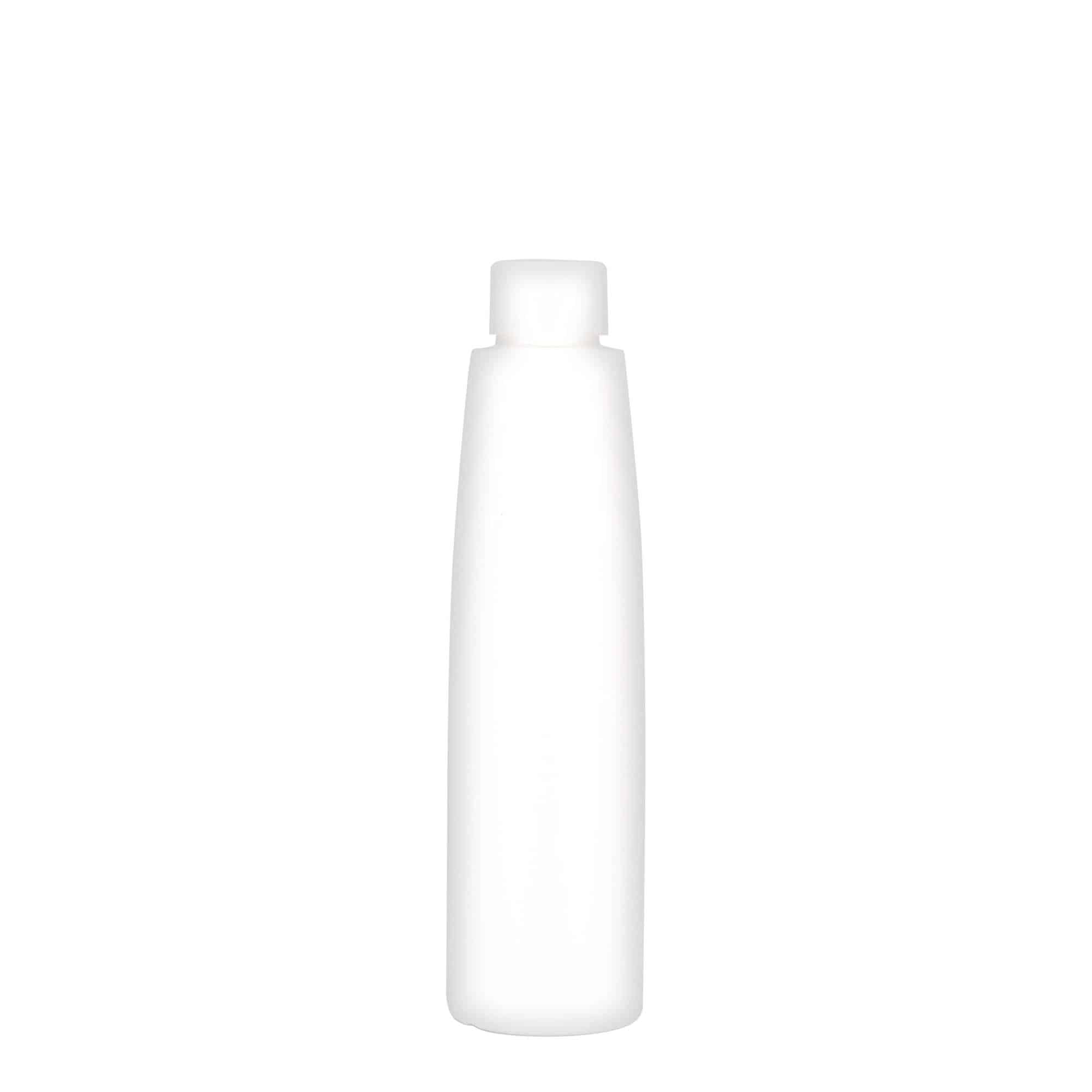 200 ml plastikinis butelis „Donald“, HDPE, baltos spalvos, uždaromas: GPI 24/410