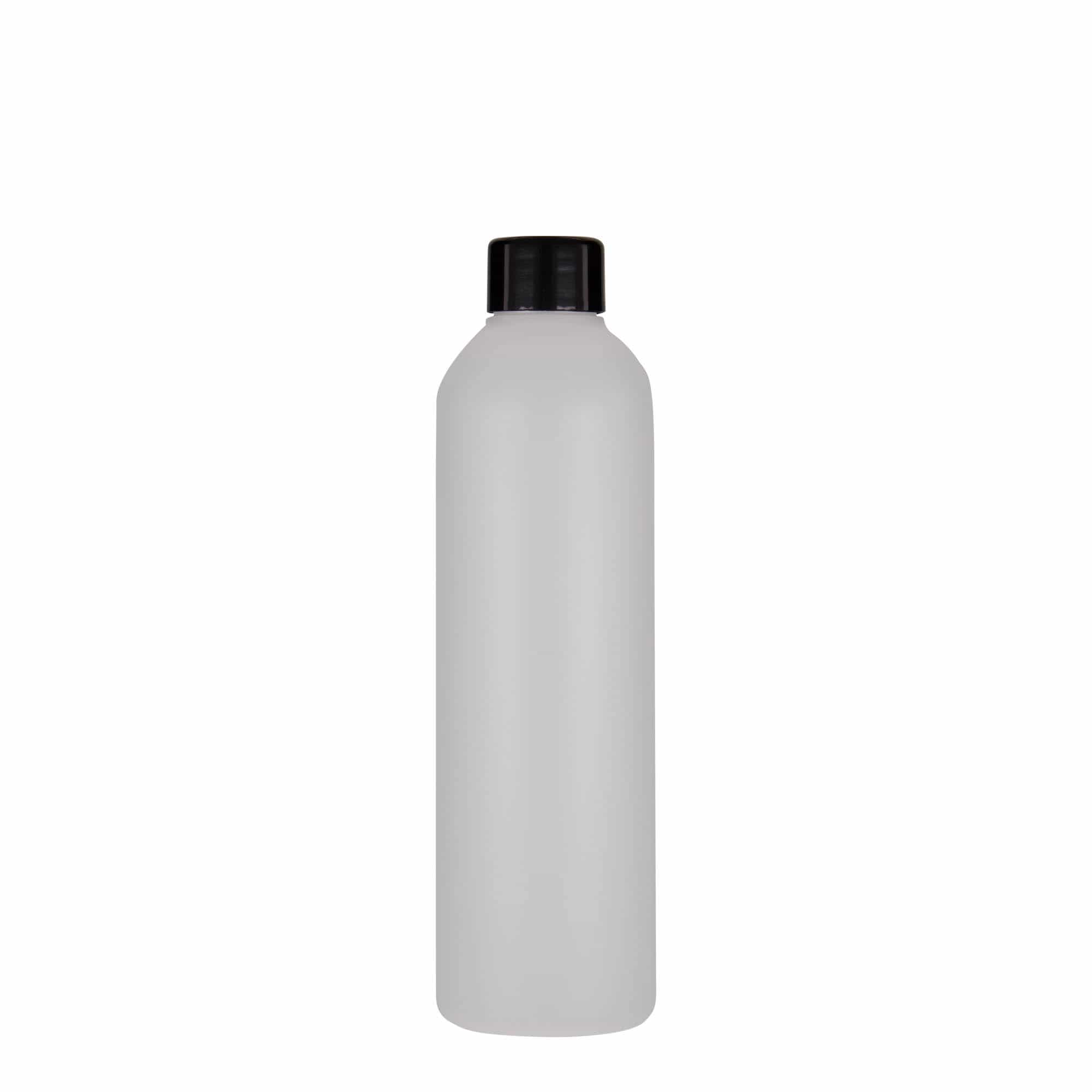 250 ml plastikinis butelis „Tuffy“, HDPE, kreminės spalvos, uždaromas: GPI 24/410