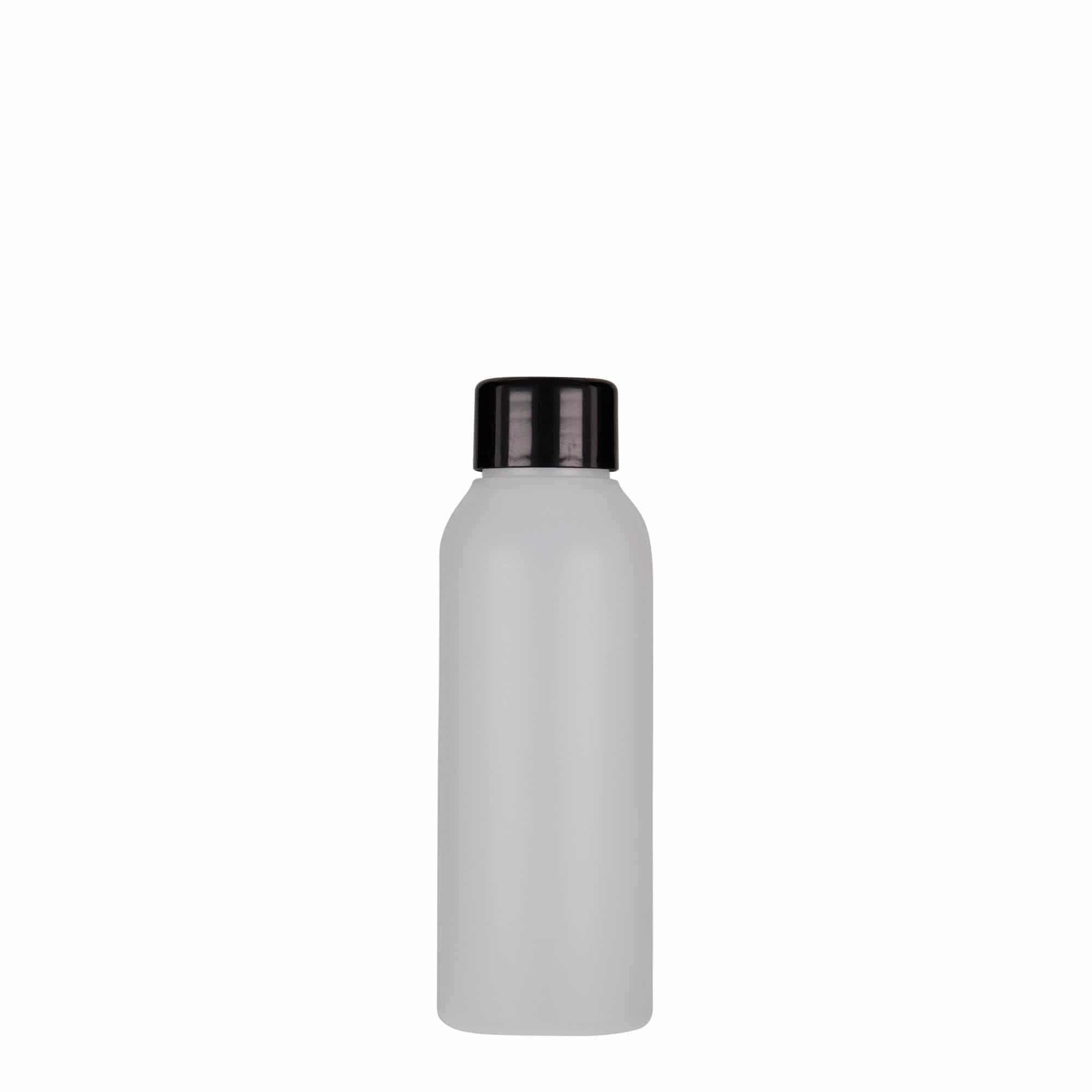 100 ml plastikinis butelis „Tuffy“, HDPE, kreminės spalvos, uždaromas: GPI 24/410