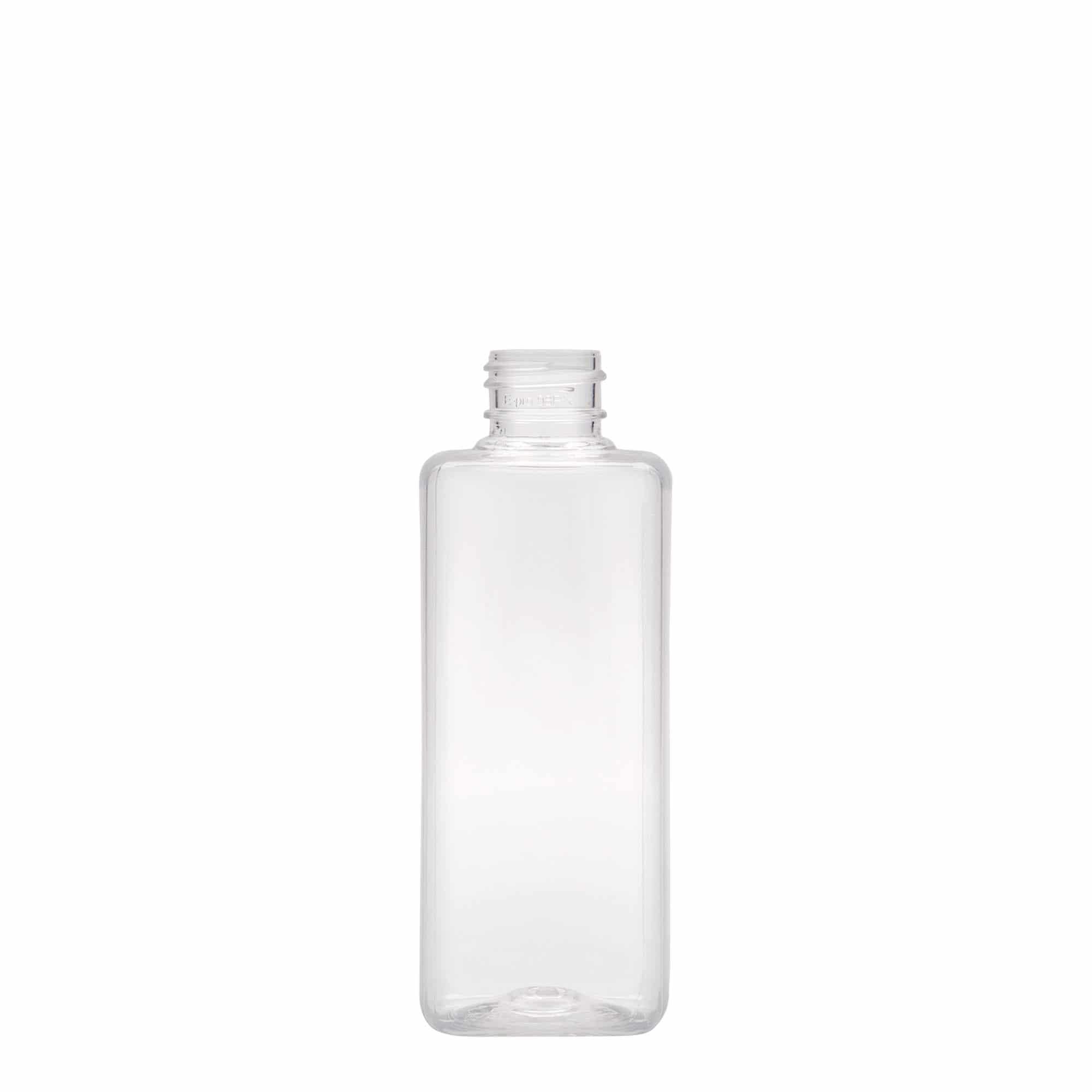 200 ml PET butelis „Karl“, kvadro formos, plastikas, uždaromas: GPI 24/410