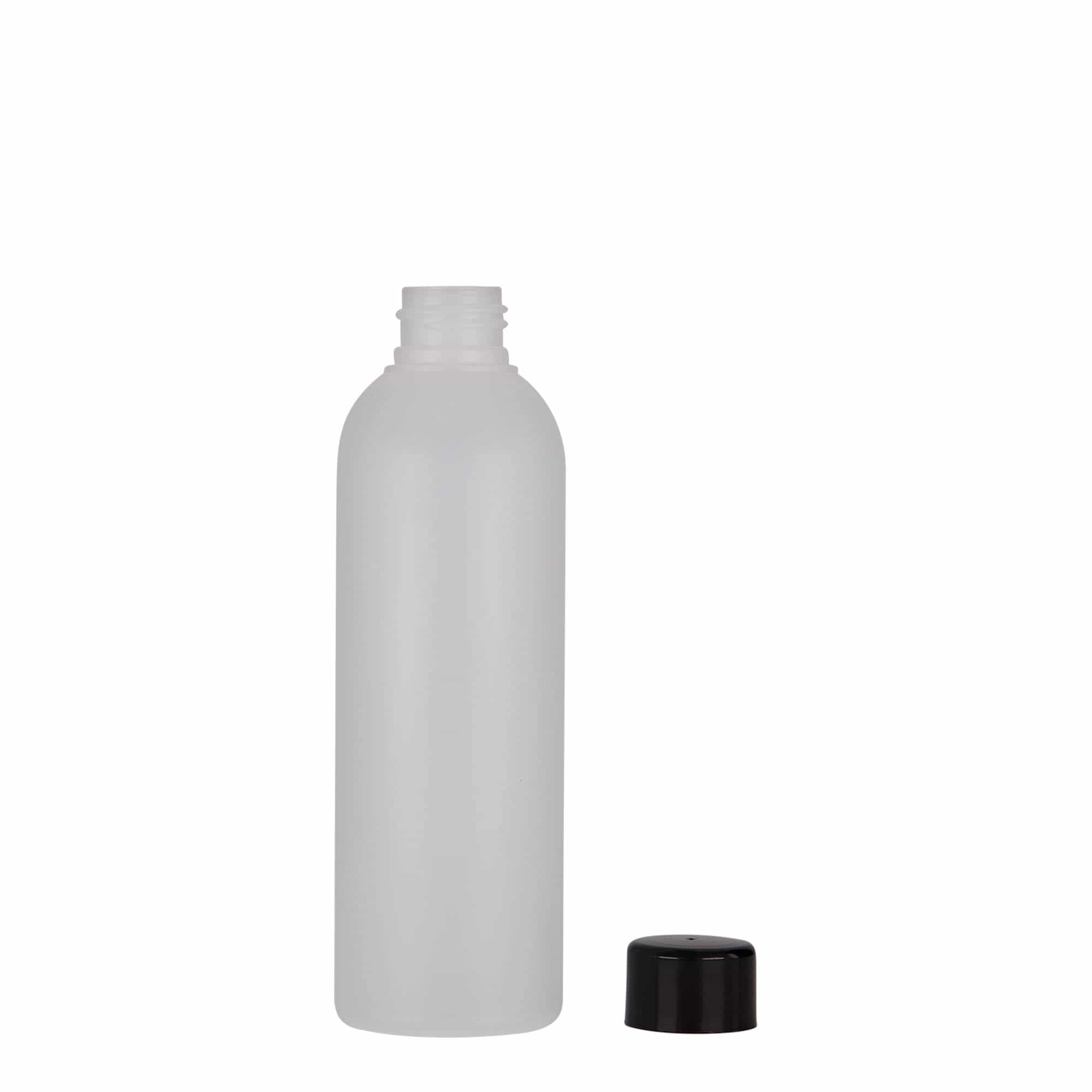 200 ml plastikinis butelis „Tuffy“, HDPE, kreminės spalvos, uždaromas: GPI 24/410