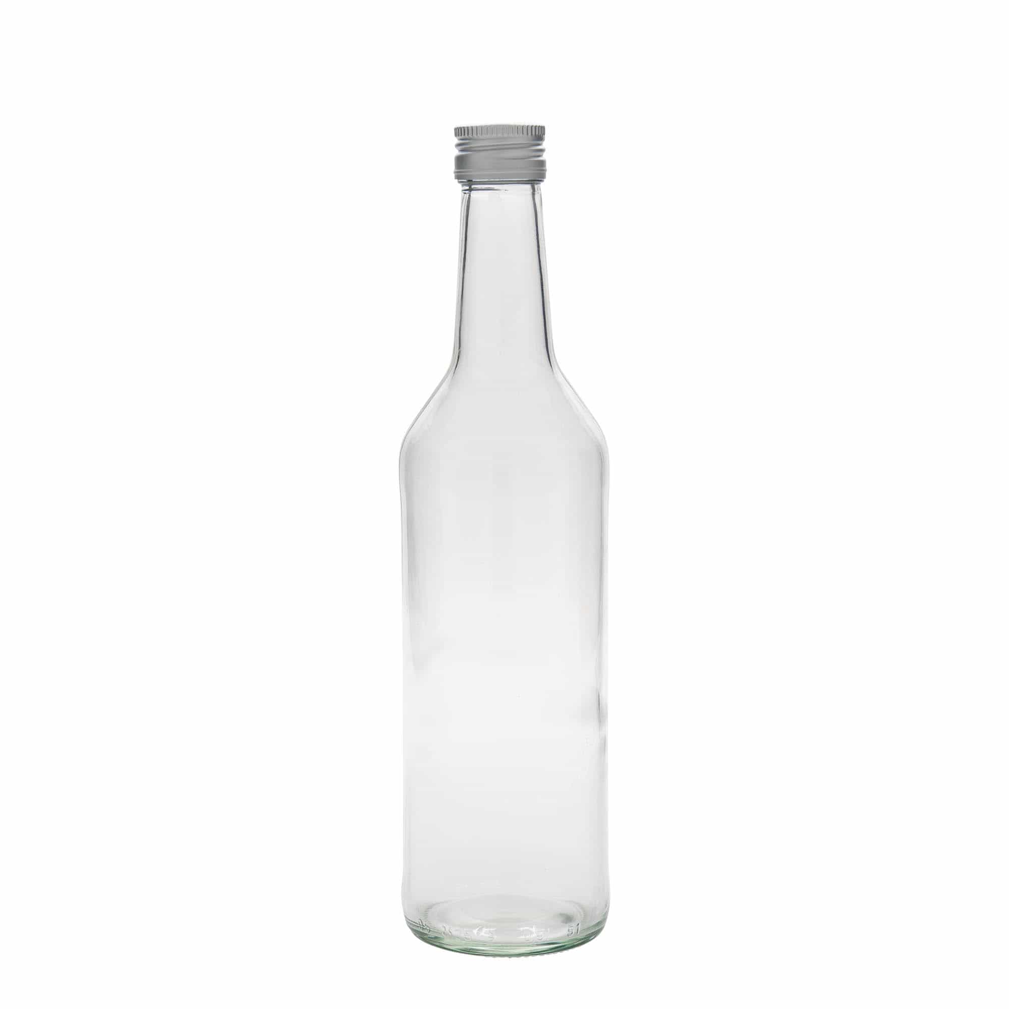 500 ml stiklo butelis „Geradhals“, uždaromas: PP 28